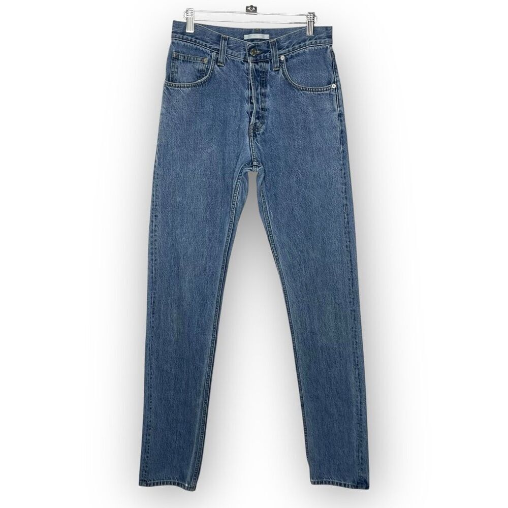 Helmut Lang Denim Straight Fit Jeans Button Fly Cotton Vintage Women 26 Men 29